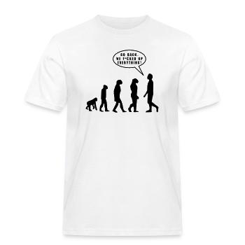 Evolution - Männer Workwear T-Shirt - Weiß - Vorne - AI Model Male 185 dark (185cm)