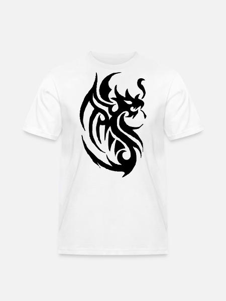 tribal tattoo dragon - T-shirt Workwear homme - blanc