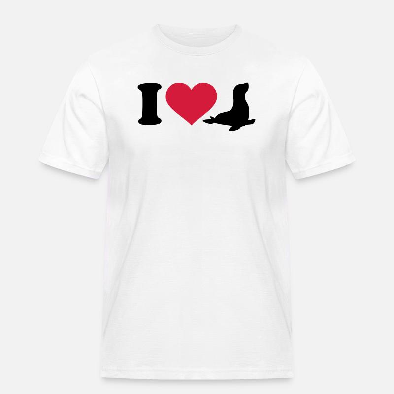 Robbe - Männer Workwear T-Shirt - Weiß
