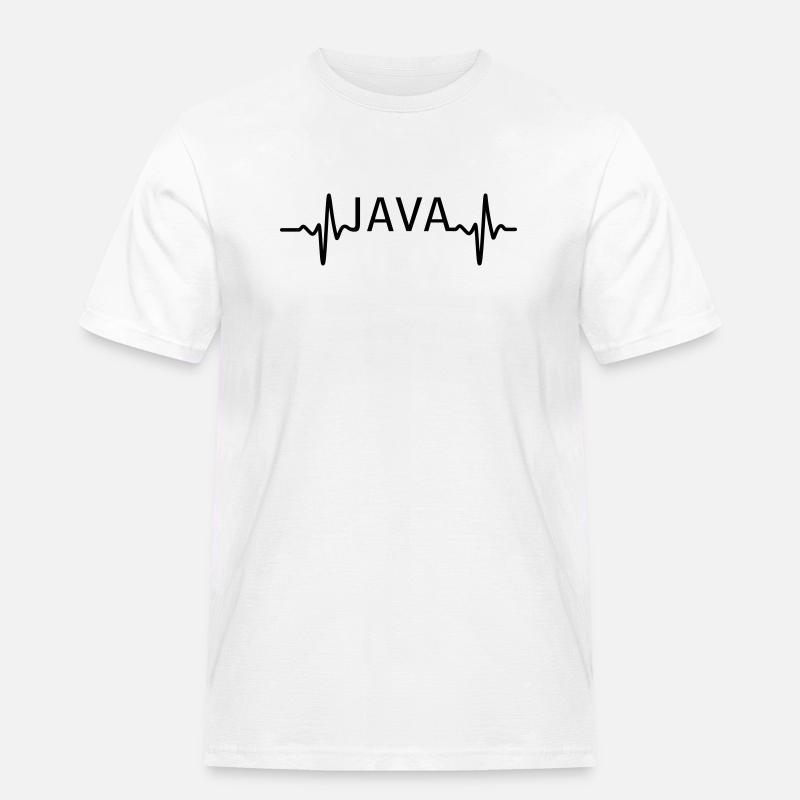 Heartbeat JAVA - Men's Workwear T-Shirt - white