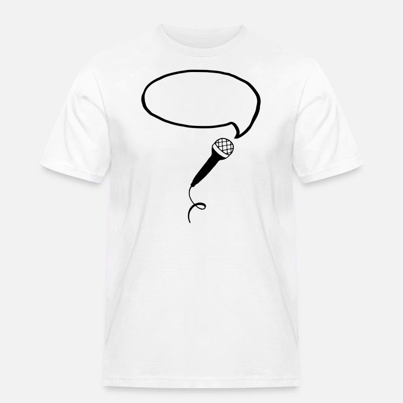 Microphone Bubble (Your Text) - Männer Workwear T-Shirt - Weiß