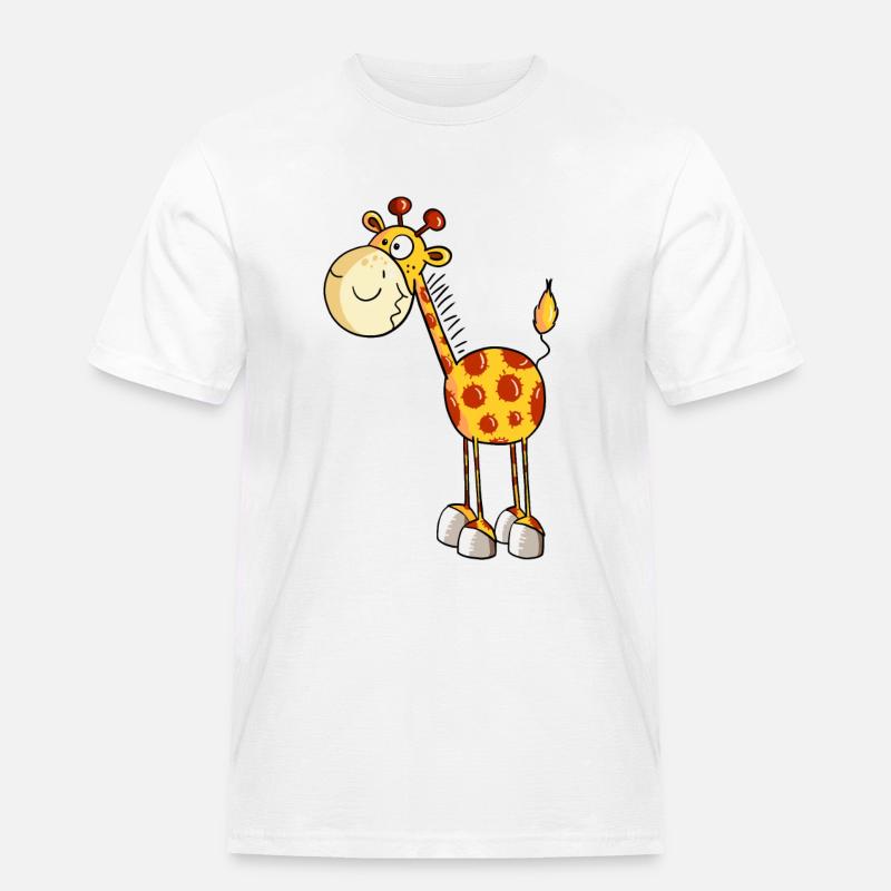 Drollige Giraffe - Giraffen - Comic - Fun - Männer Workwear T-Shirt - Weiß