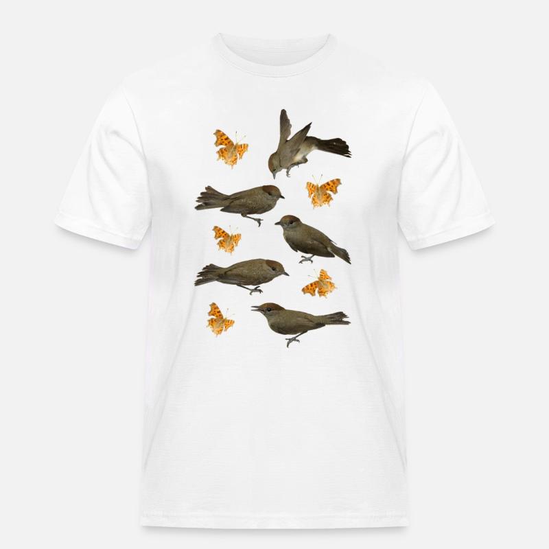 Blackcap with C-butterfly - Men's Workwear T-Shirt - white