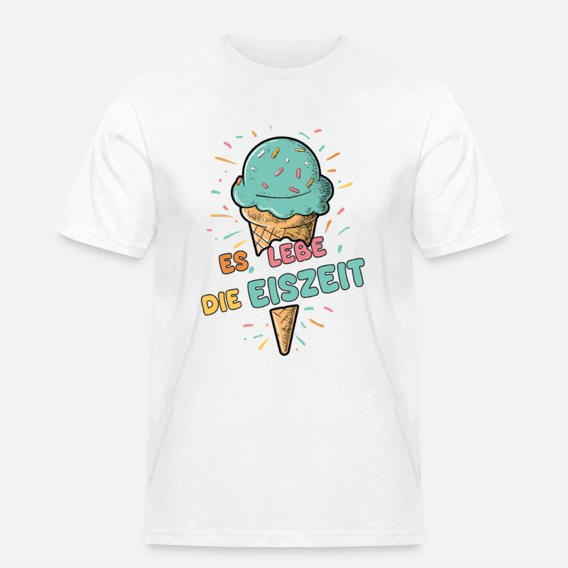 Es lebe die Eiszeit - Eiskugel - Männer Workwear T-Shirt - Weiß