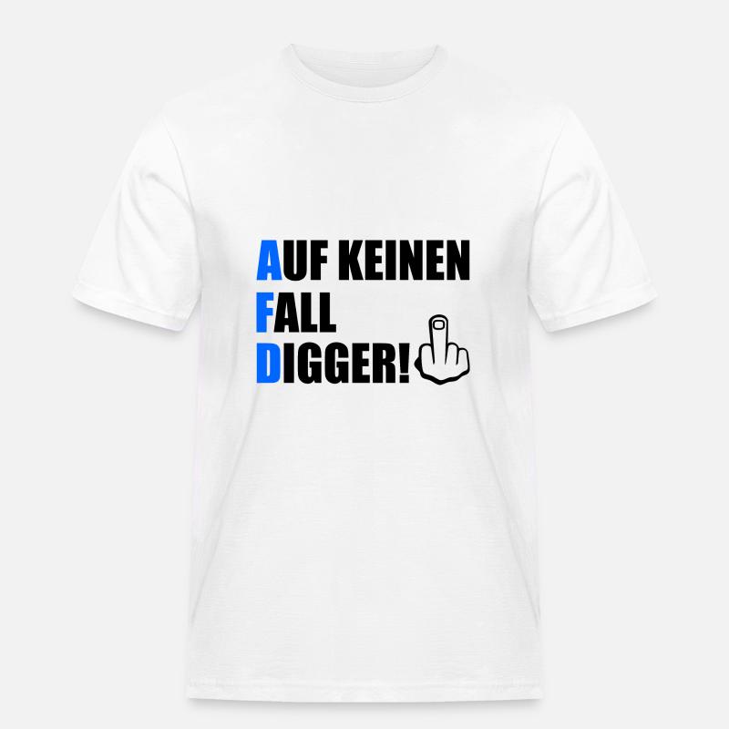 auf keinen fall digga - Männer Workwear T-Shirt - Weiß