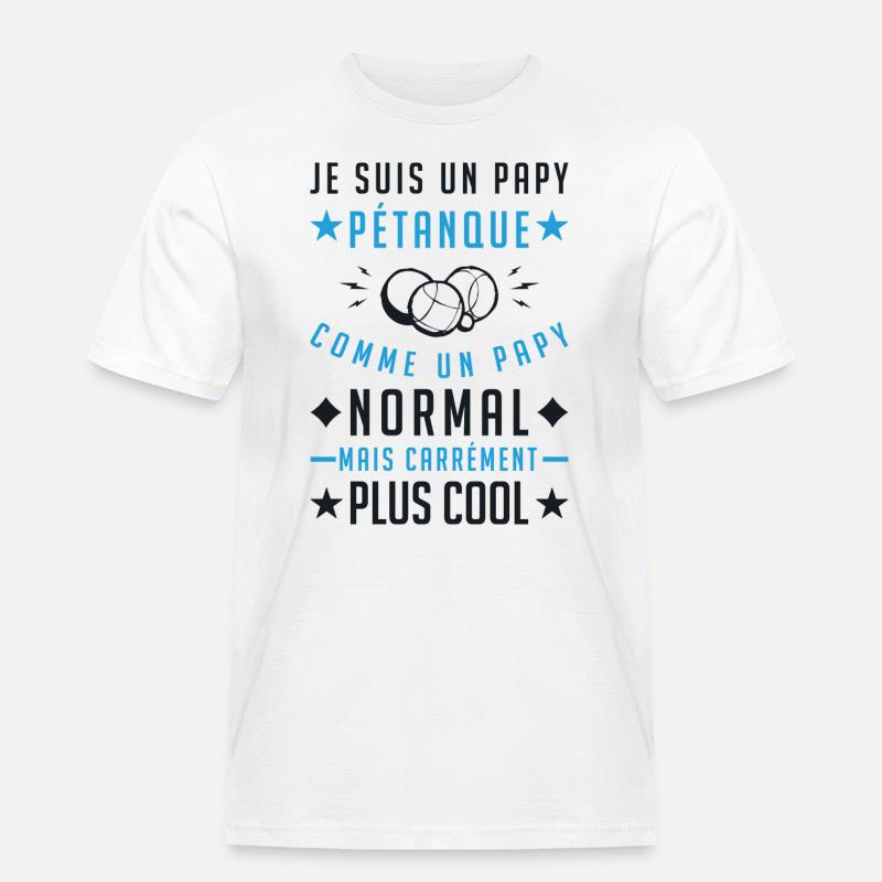 Ich bin ein Opa Petanque - Männer Workwear T-Shirt - Weiß