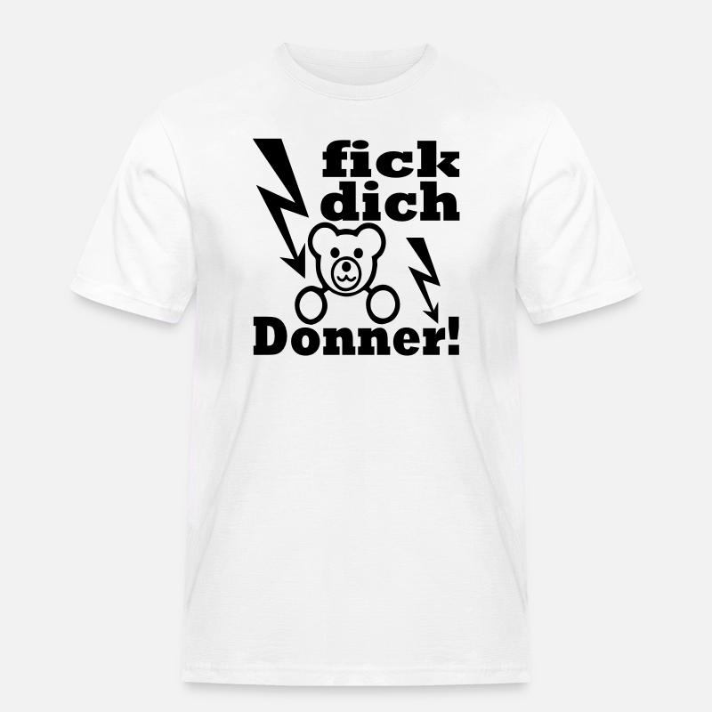 fick dich donner - Männer Workwear T-Shirt - Weiß