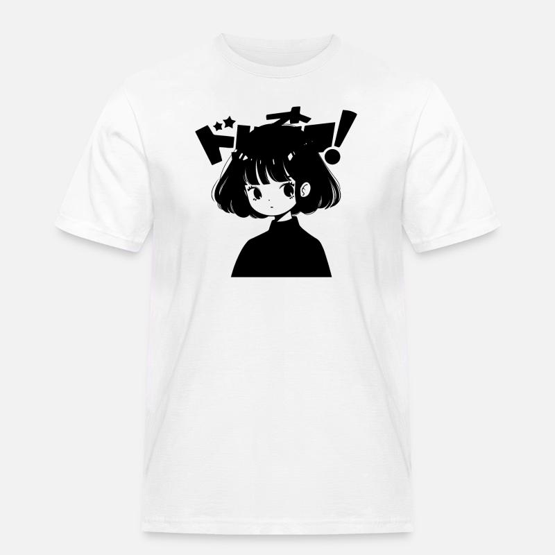Mädchen japanisch Stil Comic - Männer Workwear T-Shirt - Weiß