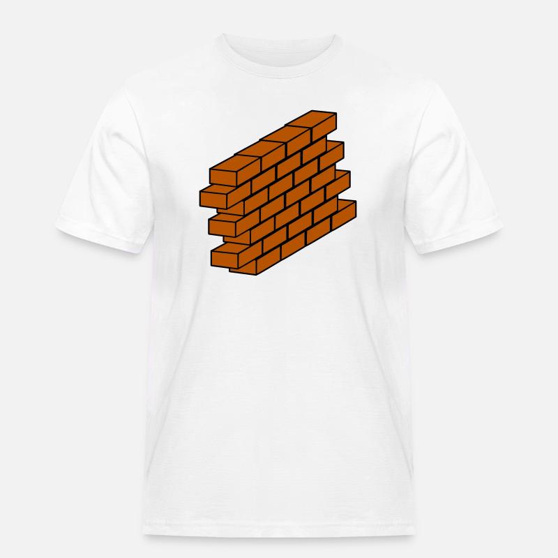 Backsteinmauer - Männer Workwear T-Shirt - Weiß