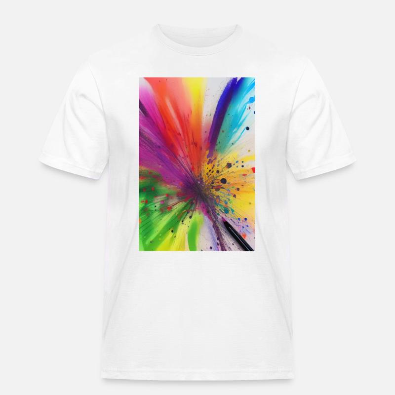 Farbklecks - Männer Workwear T-Shirt - Weiß