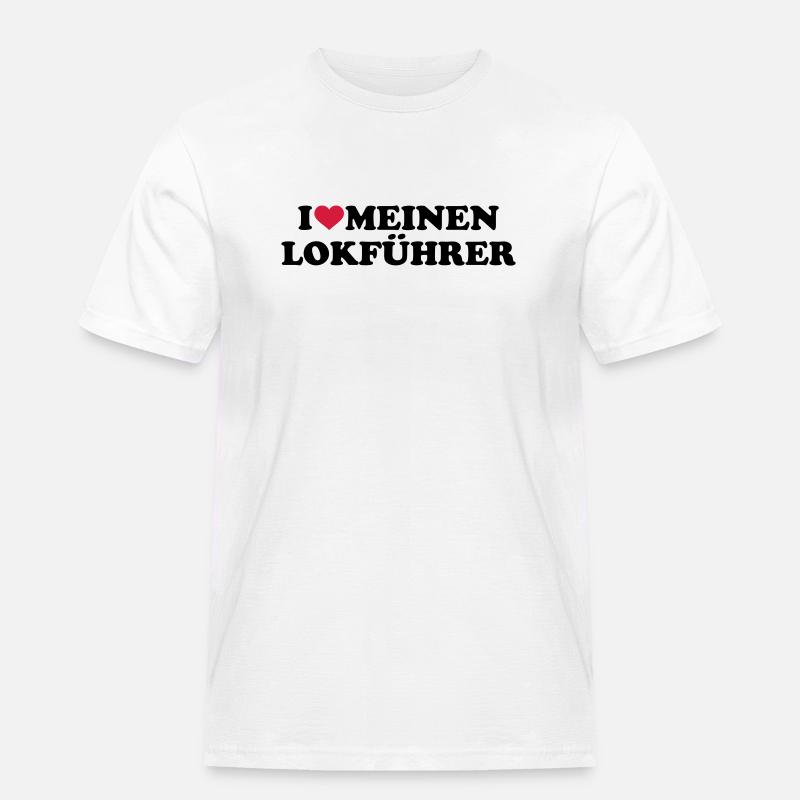 Lokführer - Männer Workwear T-Shirt - Weiß