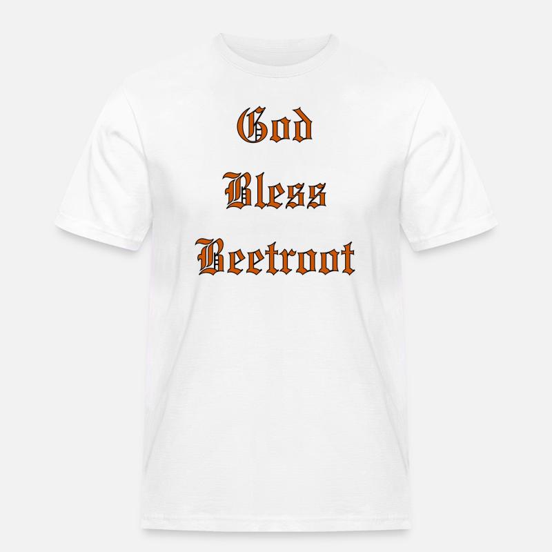 GodBlessBeetroot - Männer Workwear T-Shirt - Weiß