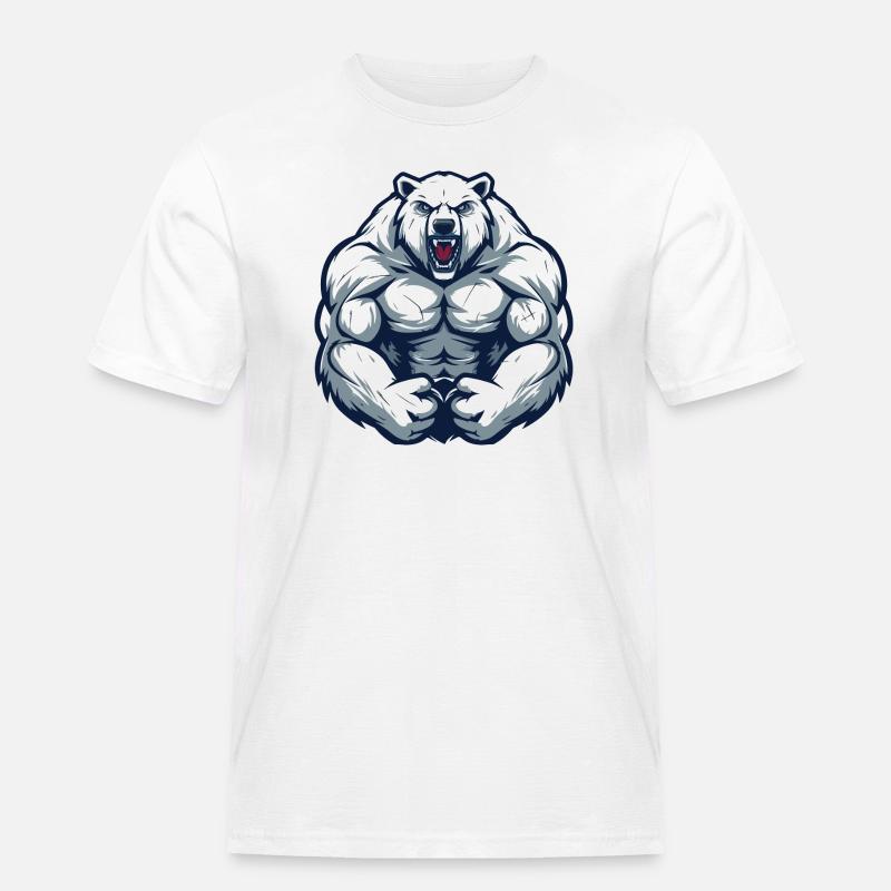 Eisbär Comic Workout - Männer Workwear T-Shirt - Weiß
