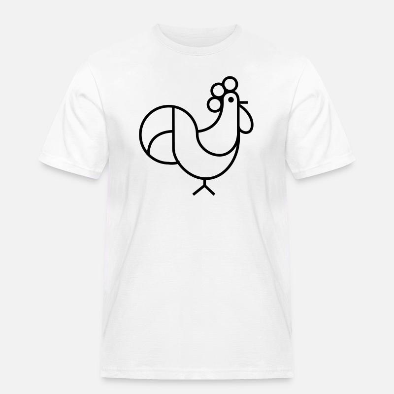 Huhn - Männer Workwear T-Shirt - Weiß