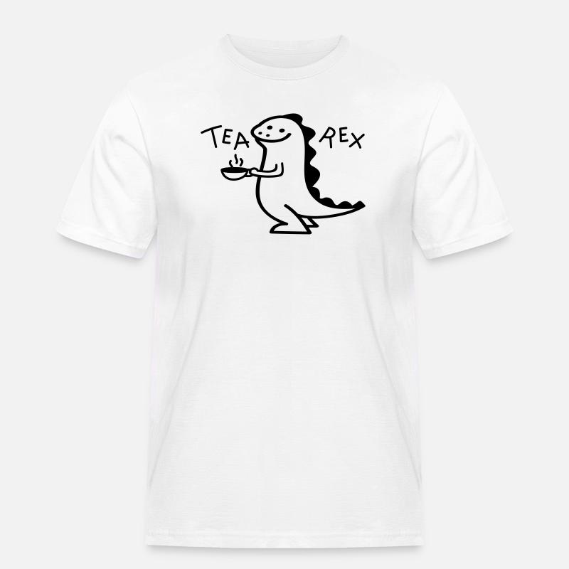 Dino als Tea Rex (b) - Männer Workwear T-Shirt - Weiß