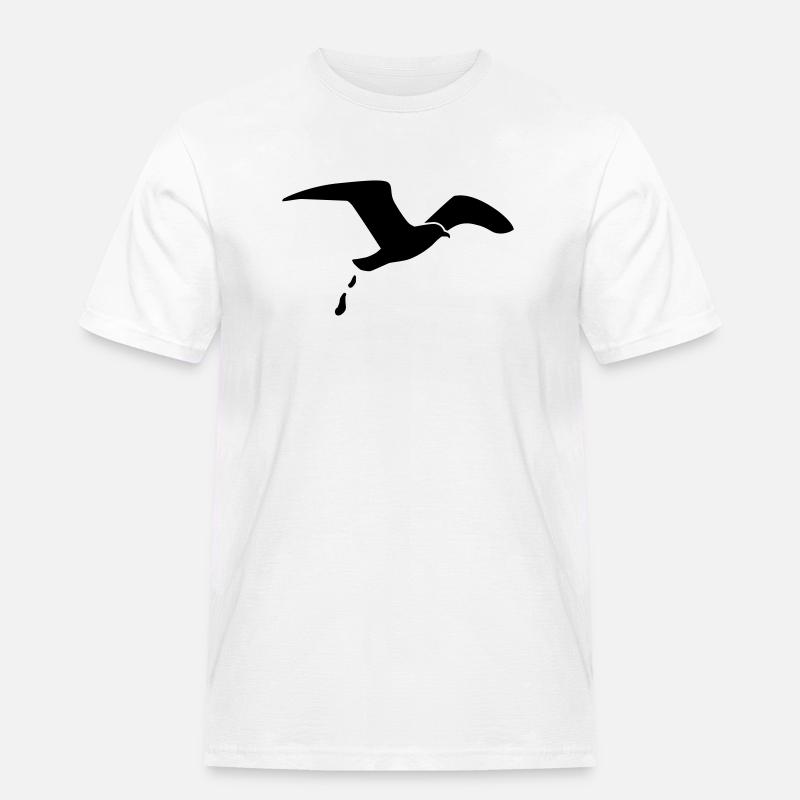 Möwe - Männer Workwear T-Shirt - Weiß
