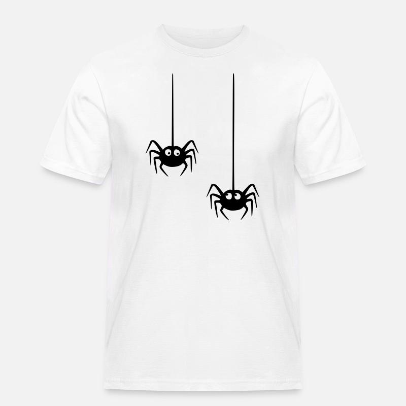Spinne - Spider - Duo - Männer Workwear T-Shirt - Weiß