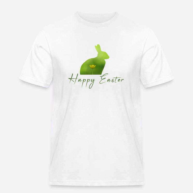 Happy Easter rabbit - Männer Workwear T-Shirt - Weiß