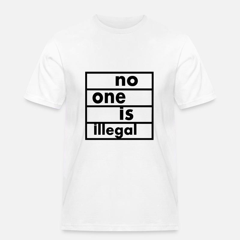 No one is illegal - Männer Workwear T-Shirt - Weiß