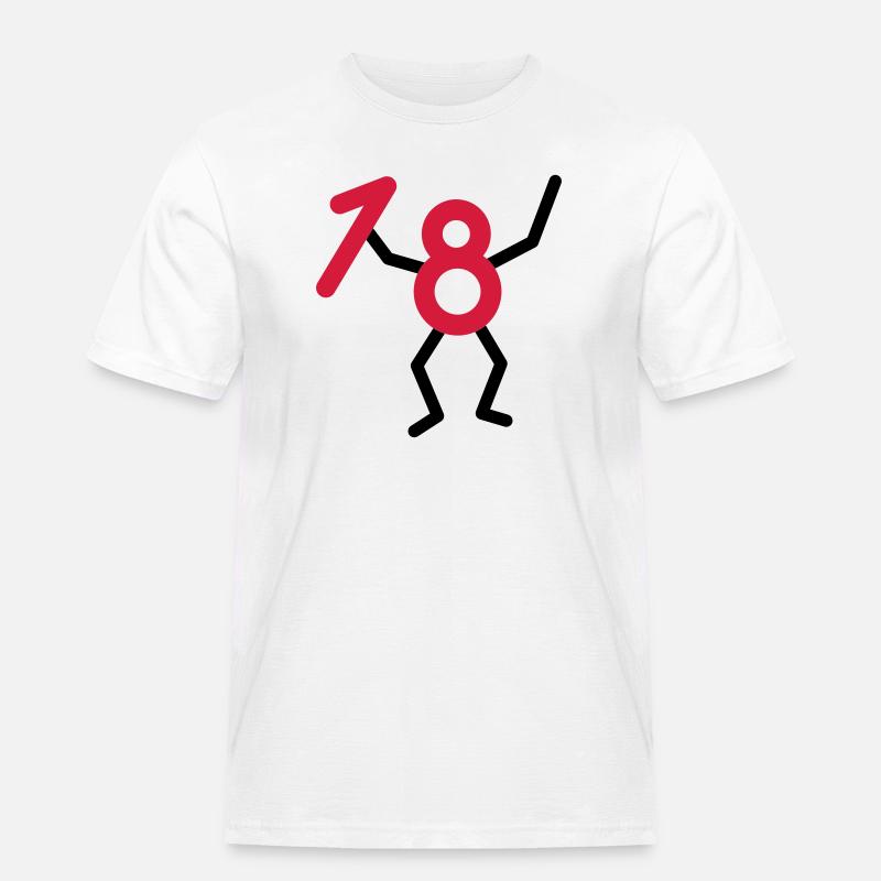 Endlich18 ! - Männer Workwear T-Shirt - Weiß