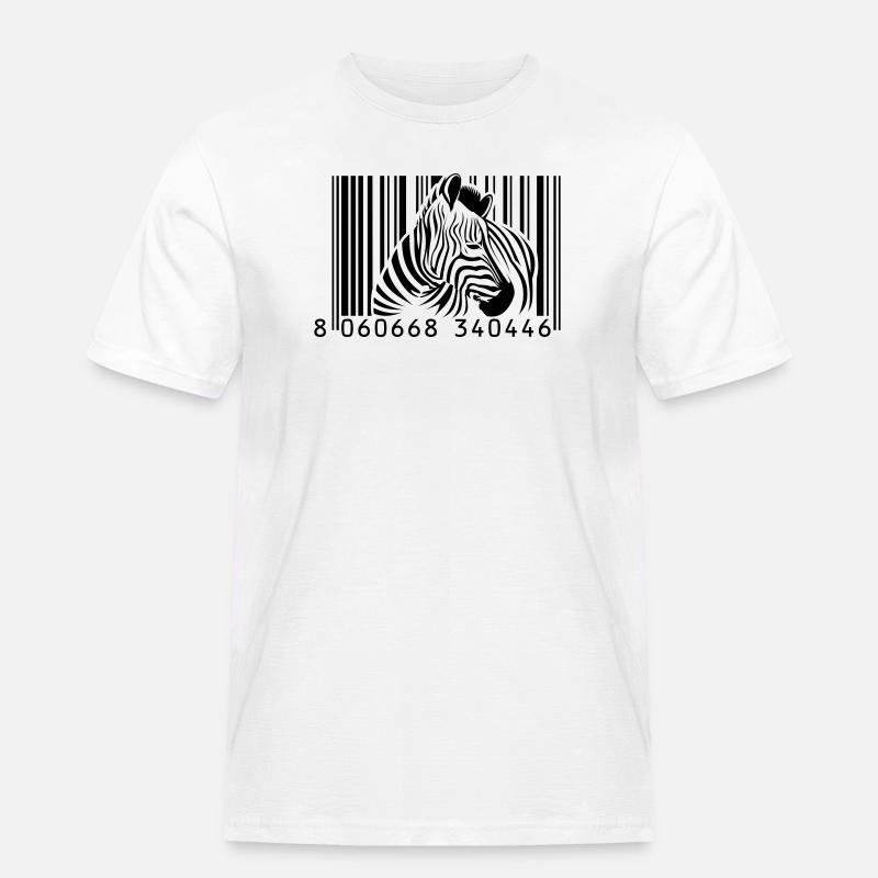 Barcode Zebra - Männer Workwear T-Shirt - Weiß