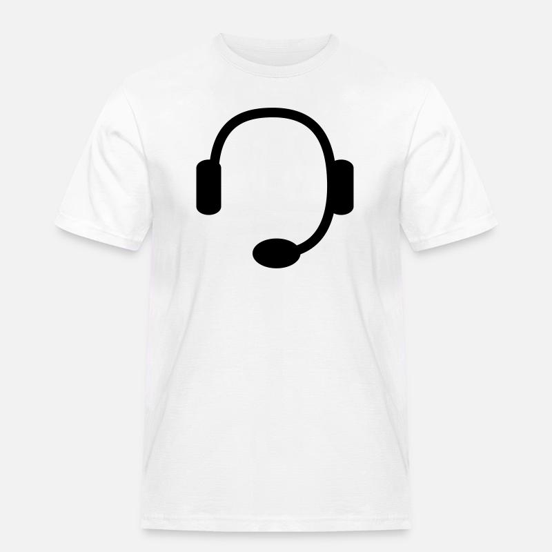 headset - Männer Workwear T-Shirt - Weiß