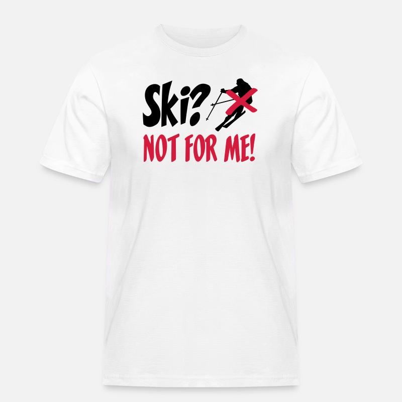 I hate Ski - Männer Workwear T-Shirt - Weiß