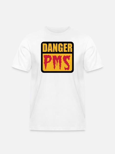 Danger PMS - Männer Workwear T-Shirt - Weiß