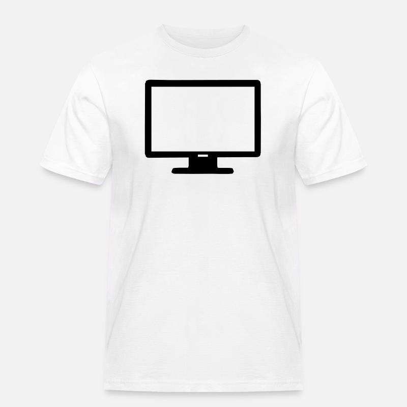 Computer Bildschirm - Männer Workwear T-Shirt - Weiß