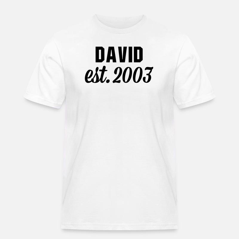 David est 2003 - Männer Workwear T-Shirt - Weiß