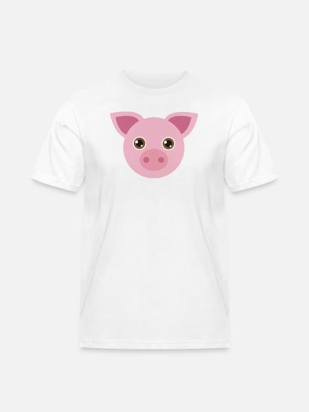 Schweinchen - Männer Workwear T-Shirt - Weiß