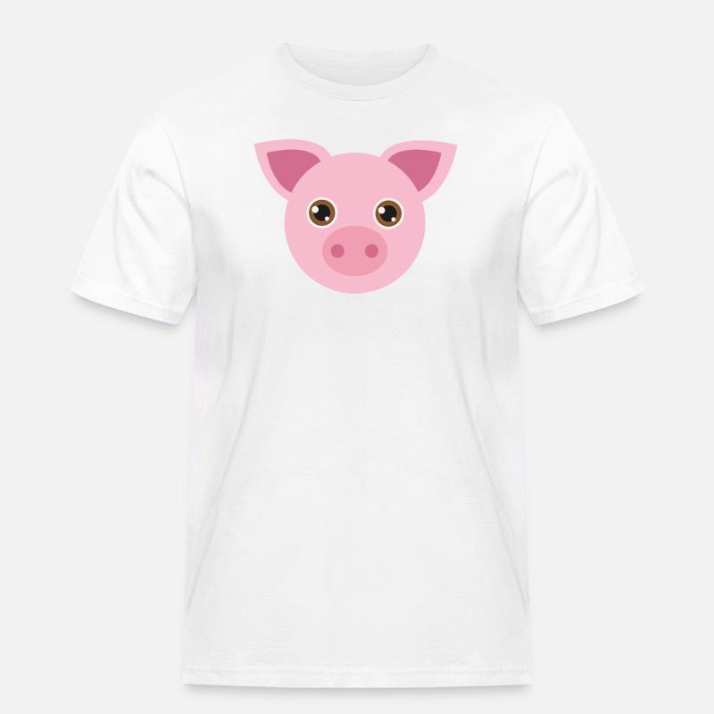Schweinchen - Männer Workwear T-Shirt - Weiß