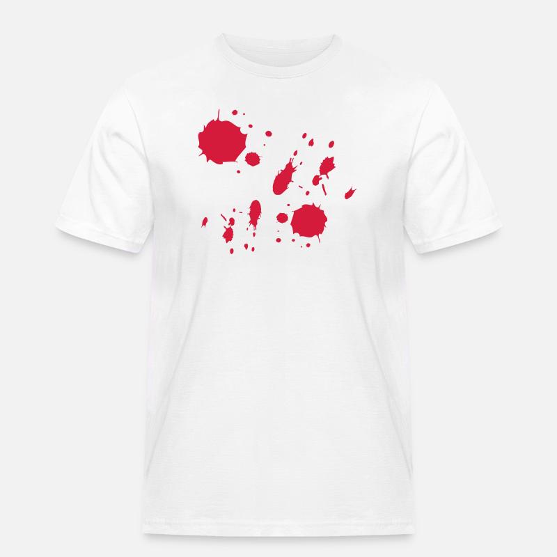 Rote Farbspritzer abstrakte Muster - Männer Workwear T-Shirt - Weiß