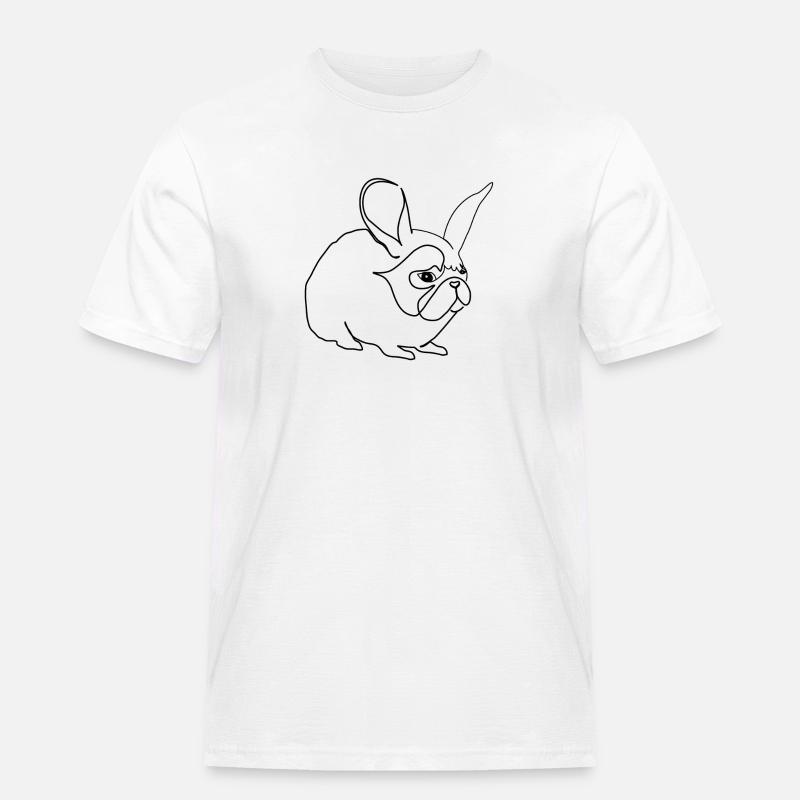 Hase oder Mops - Männer Workwear T-Shirt - Weiß