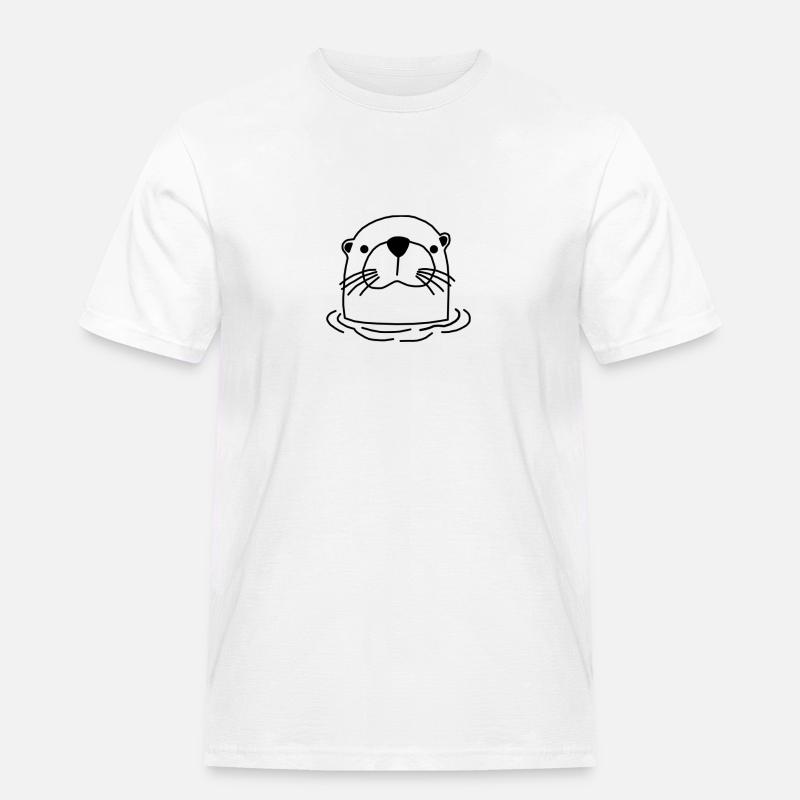 Biber Otter Waldbewohner Waldtier - Männer Workwear T-Shirt - Weiß