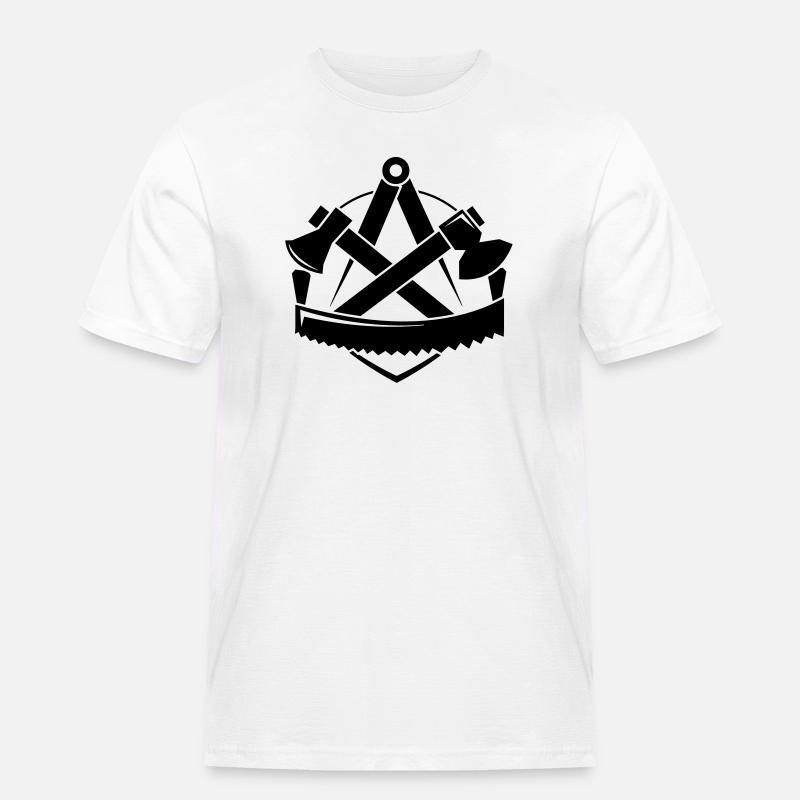 Zimmerer-Logo, Zunftzeichen - Männer Workwear T-Shirt - Weiß