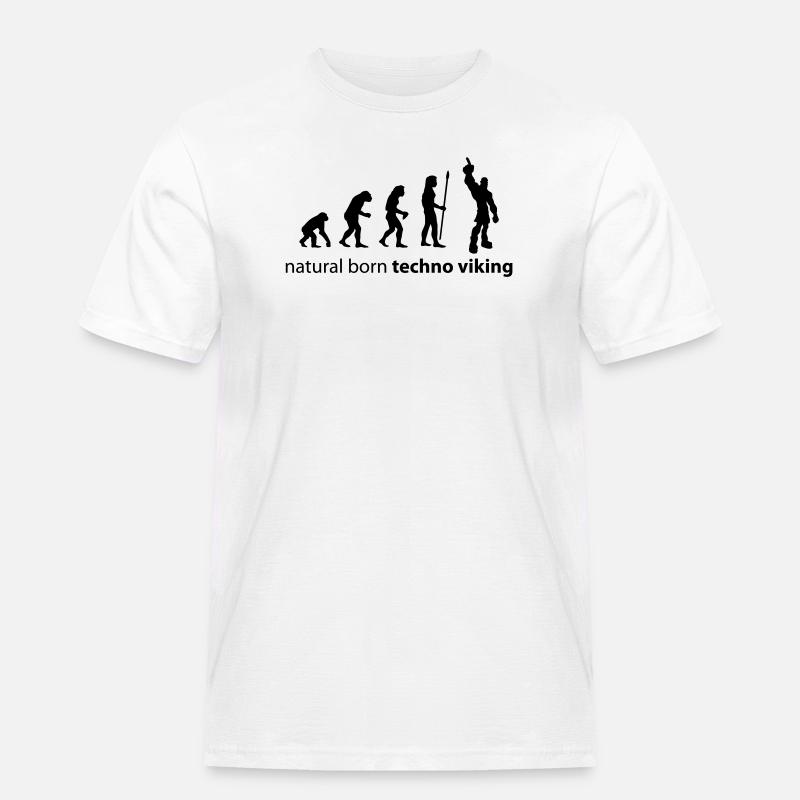 evolution_techno_viking - Men's Workwear T-Shirt - white
