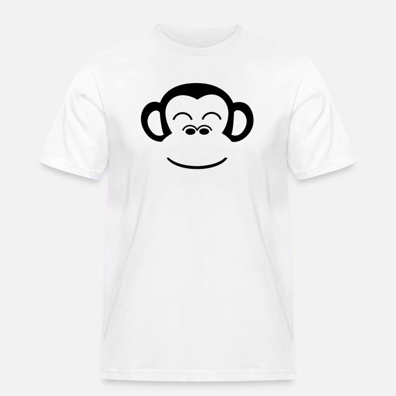 Affe Schimpanse Affengesicht Gorilla Menschenaffe - Männer Workwear T-Shirt - Weiß