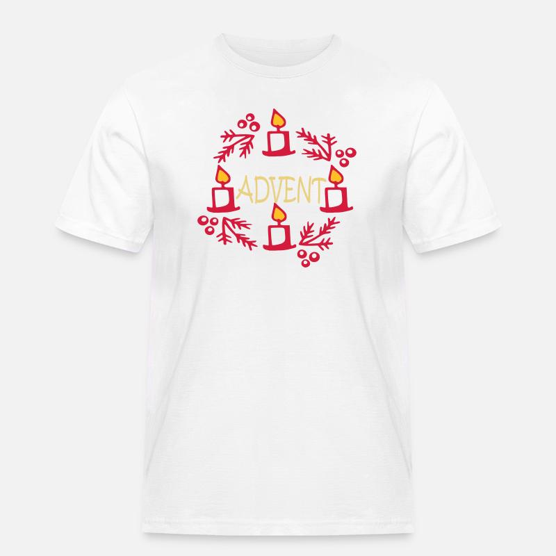 Advent - Männer Workwear T-Shirt - Weiß