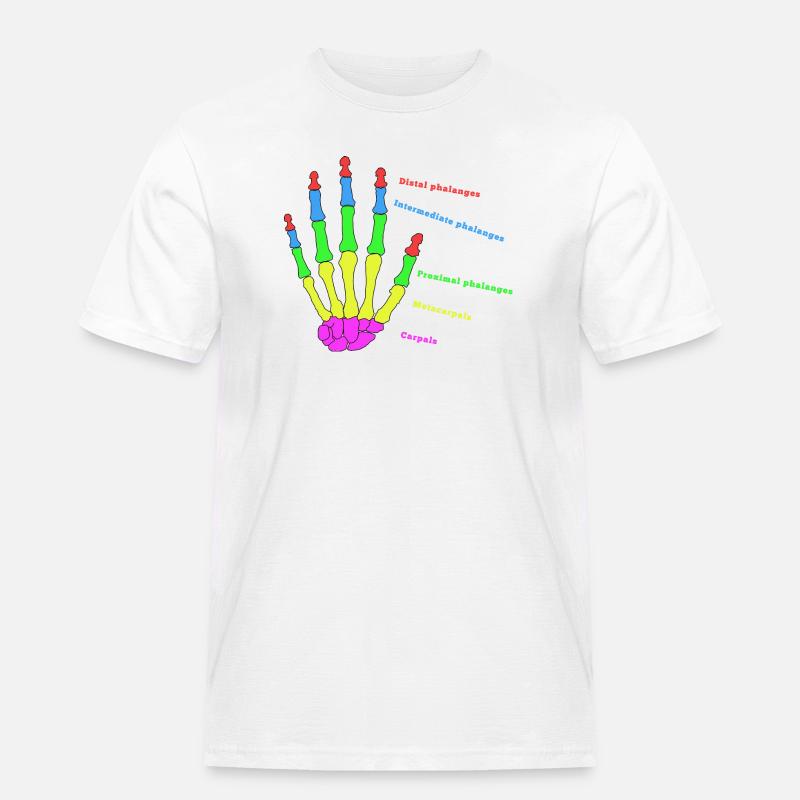 Hand Knochen Anatomie Mensch Evolution Physio - Männer Workwear T-Shirt - Weiß