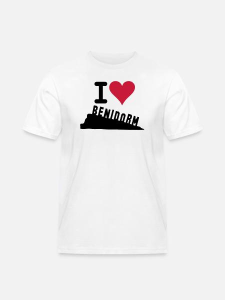 Crimson Heart Love Typography - Men's Workwear T-Shirt - white
