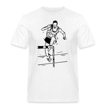 Hürdenlauf - Hürdenläufer - Männer Workwear T-Shirt - Weiß - Vorne - AI Model Male 185 dark (185cm)
