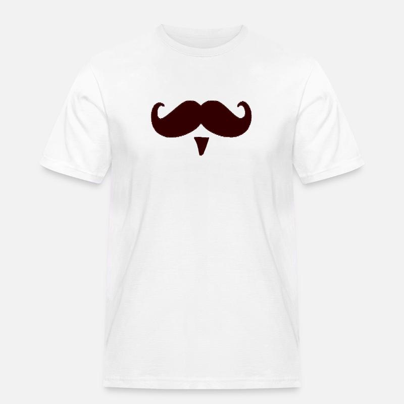 Schnurrbart Schnauz Oberlippenbart Geschenk - Männer Workwear T-Shirt - Weiß