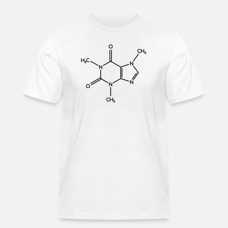 Caffeine Molecule - Structural Formula - Men's Workwear T-Shirt - white