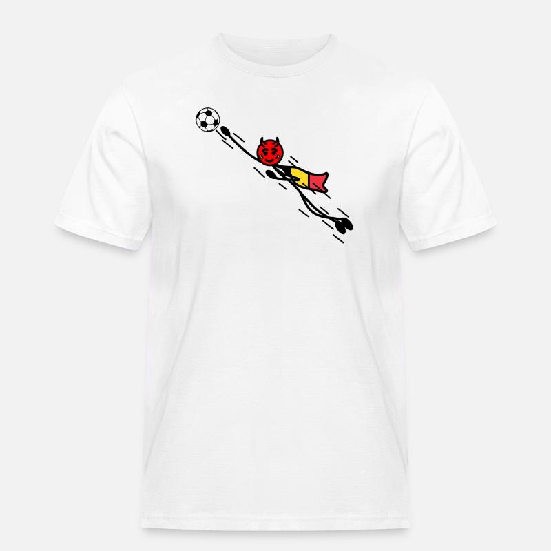 Flying Red Devil Held Keeper - Männer Workwear T-Shirt - Weiß