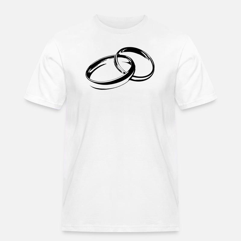 Eheringe Hochzeitsringe Trauringe - Männer Workwear T-Shirt - Weiß