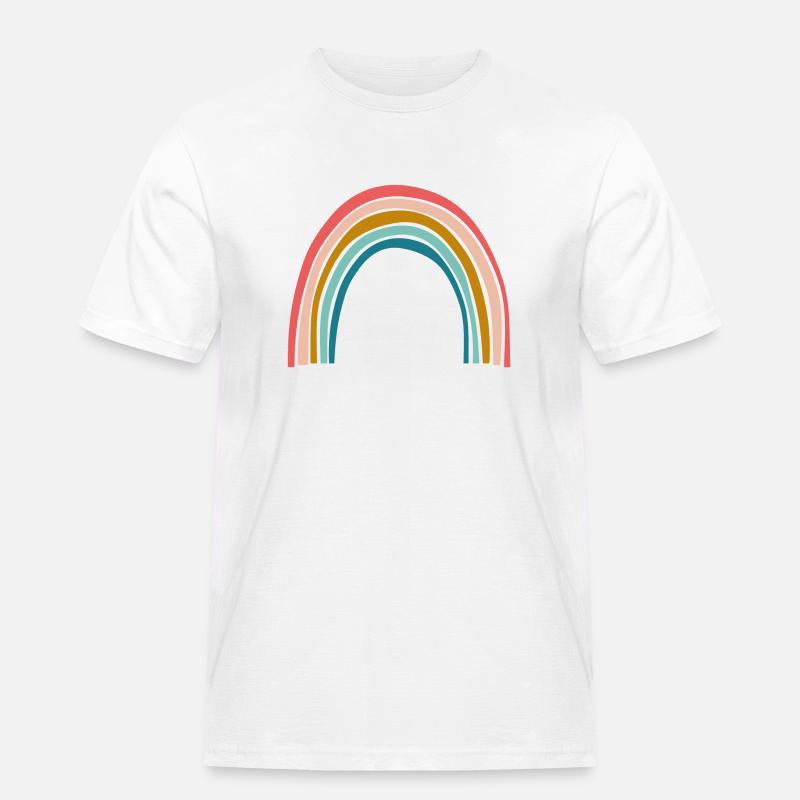 Pastell Regenbogenbogen - Männer Workwear T-Shirt - Weiß