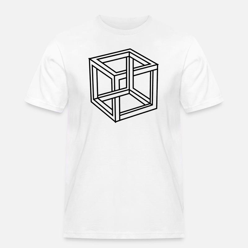 Esher unmöglicher Block oder Quadrat - Männer Workwear T-Shirt - Weiß