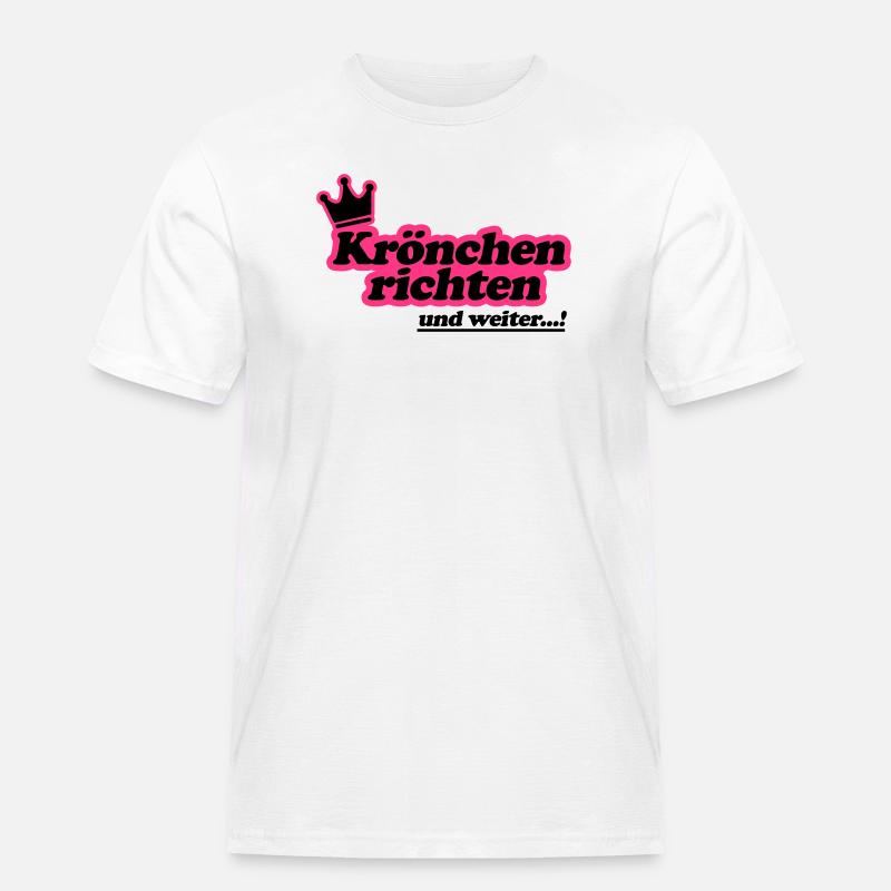 Krönchen richten 2Farben - Männer Workwear T-Shirt - Weiß
