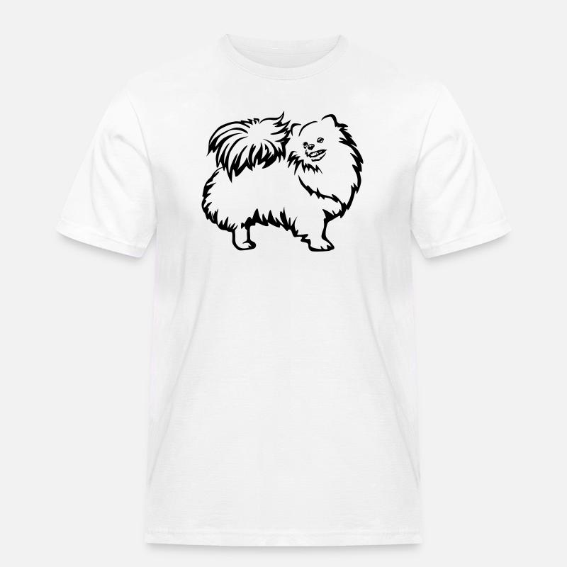 Zwergspitz - Männer Workwear T-Shirt - Weiß